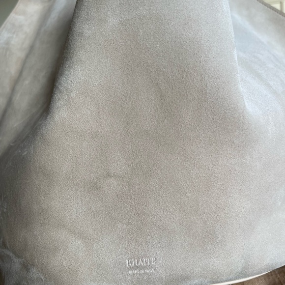KHAITE Medium Lotus Tote in Grey Suede - Picture 3 of 16